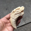 猛犸象牙盤龍牙尖 水潤滿紋冰料 招財辟邪