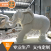 四川天然漢白玉大象石雕 動物工藝雕刻 漢白玉石料批發加工