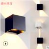 led壁燈人體感應(yīng)壁燈室外方形上下發(fā)光雙頭陽臺燈現(xiàn)代簡約鋁批發(fā)