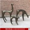 雕塑鹿玻璃鋼仿銅抽象幾何抽象戶外公園林造型藝術(shù)吃草麋鹿擺件