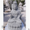 惠安石雕 文殊普賢菩薩 觀世音菩薩 漢白玉觀音寺廟廣場供奉佛像