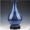 景德鎮陶瓷創意窯變藝術藍色玉壺春花瓶 現代時尚工藝品家居擺設
