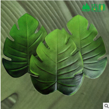 樹葉餐墊 廠家直銷新版EVA餐墊 歐美餐具抗老化 龜背葉樹葉餐墊