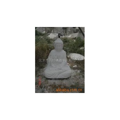 石雕佛像。  漢白玉石雕佛像