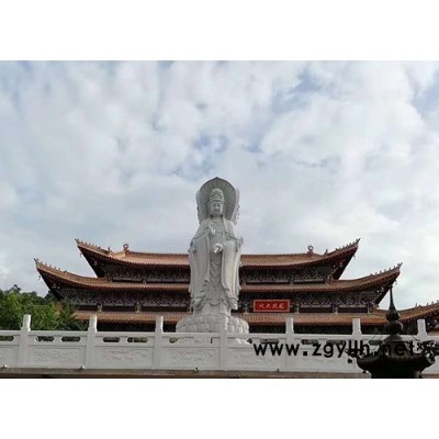 石雕加工觀音菩薩千手觀音佛像送子觀音漢白玉南海觀音訂制 石雕滴水觀音