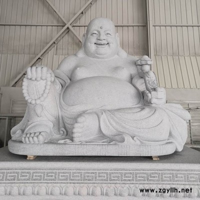 供應(yīng)花崗巖坐擁百財(cái)彌勒佛像石雕 笑口常開漢白玉佛像 石雕彌勒佛