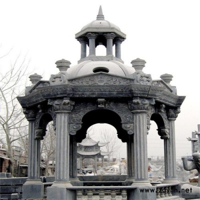 廠家定制石雕涼亭花崗巖中式石亭子戶外休閑亭子