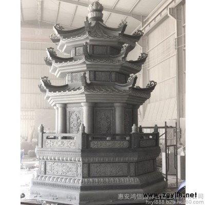 福建廠家定制石雕青石墓塔  寺廟佛塔 八寶塔  花崗巖舍利塔 石塔