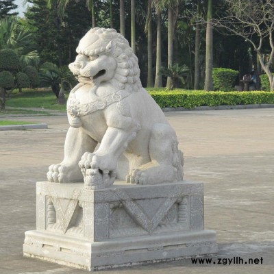 漢白玉仿古石獅子石雕 鎮宅獅 招財獅 銀行獅廠家直供