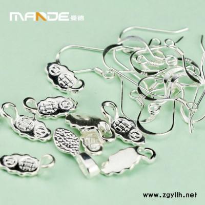 樂銘鑫1707016 DIY工具小飾品S925銀耳環吊鉤掛鉤配件金剛石雕刻機微波窯爐飾品配件10件/包首飾