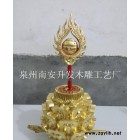 木雕法師帽 **升發(fā)道教蓮花帽宗教法器法物純手工樟木蓮花頭盔