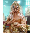 供奉木雕關公佛像，關圣帝君神像精雕二度漆描金**