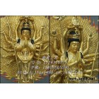 木雕佛像手工藝品【站千手觀音菩薩】46CM貼金現(xiàn)貨結(jié)緣**