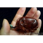 **小葉紫檀 荷葉水牛 扭轉(zhuǎn)乾坤手把件 小擺件木雕工藝品