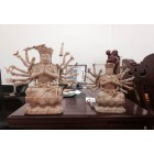 木雕佛像準提菩薩貼金彩繪 39公分高品質(zhì)木雕佛像工藝品