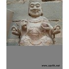 寺廟供奉土地公，樟木雕刻拿拐土地公精雕白丕