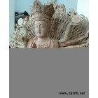 **寺廟供奉千手觀音，木雕佛像觀音菩薩，精雕工藝白丕