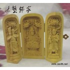 直銷 黃楊木雕刻東方三圣三開盒擺件 黃楊木雕刻工藝品
