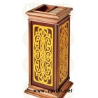 重慶酒店煙灰桶 垃圾箱 果皮箱 GPX-181 **木雕花座