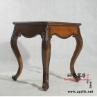 定制            美式實木雕花角幾 復古邊幾 法