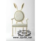 定制            特價定制實木雕花餐椅兔耳朵椅子扶手圓背餐椅小兔椅個性定制時尚