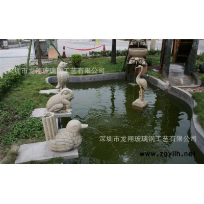 廣東深圳專業生產水景噴泉 玻璃鋼大型建筑復古西式動物噴泉