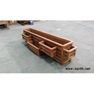 木紋鋁型材道路花箱 花箱 花壇 金屬花箱 道路花箱