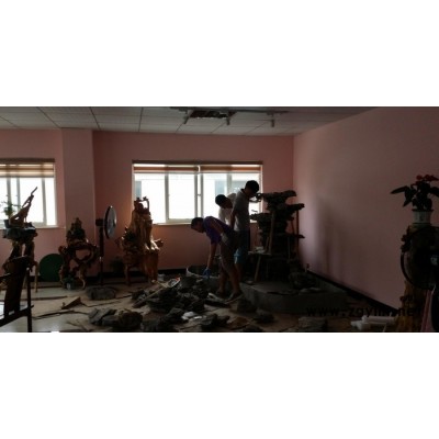 施工英石流水假山 大型l流水假山施工 室外假山制作 千層石假山