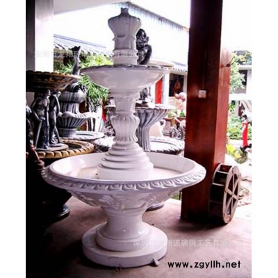 定做 歐式噴泉雕塑，玻璃鋼噴水景觀雕塑，玻璃鋼噴泉