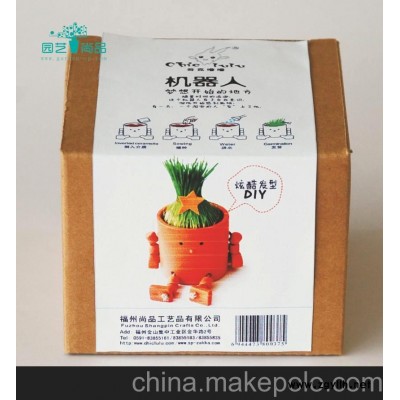 DIY種植 迷你盆栽 居家擺飾 陶瓷花盆 長頭發(fā)的機器人