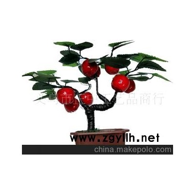 水果盆景，蘋果盆景，仿真帶果盆景