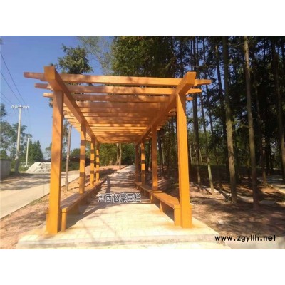 戶外水泥仿木葡萄架 新農村防腐木葡萄花架