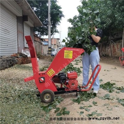 四輪皮帶傳動(dòng)枝條枯木粉碎機(jī) 苗圃花卉修剪樹杈削片機(jī) 園林使用樹枝葉破碎機(jī)1